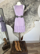 Lavender Ruffle T Shirt Dress