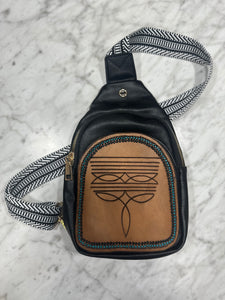 Leather Tooled Boot Stitch Slingbag