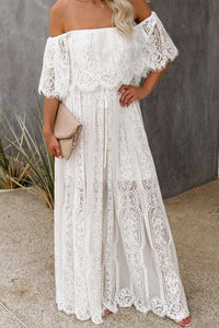 Off The Shoulder Lace Maxi Dress